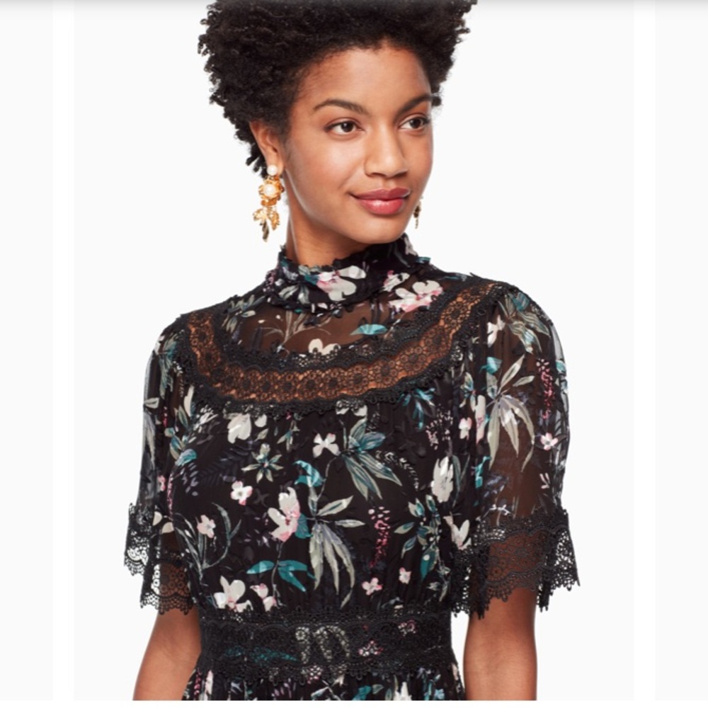 Kate Spade Botanical chiffon dress - Picture 5 of 7